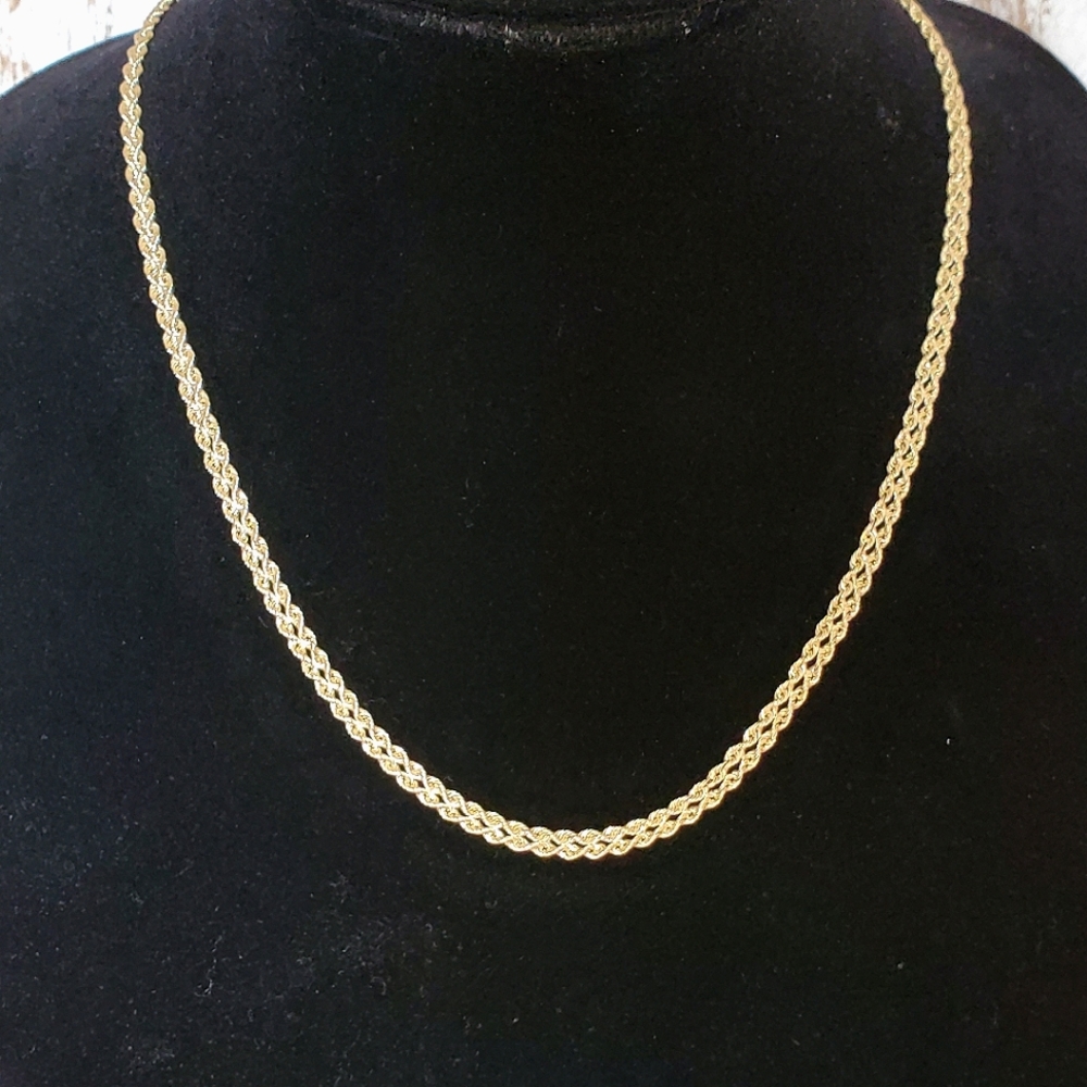 10kt gold 18 inch double rope chain necklace